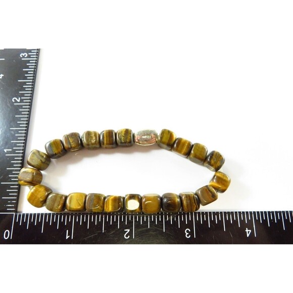 For Repurpose 22 Square Tiger Eye Beads One Silver Oval "Hope" Bead - Picture 11 of 11